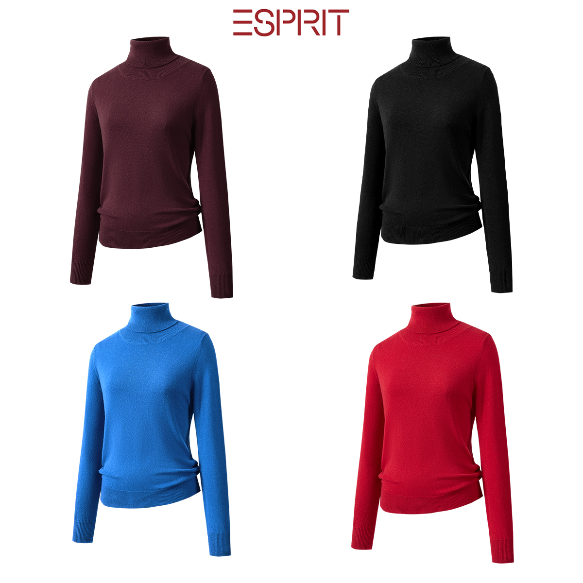 ESPRIT高领100%山羊绒套衫