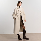 ESPRIT 埃斯普利特轻奢慵懒风大翻领羊毛双面呢大衣女毛呢外套