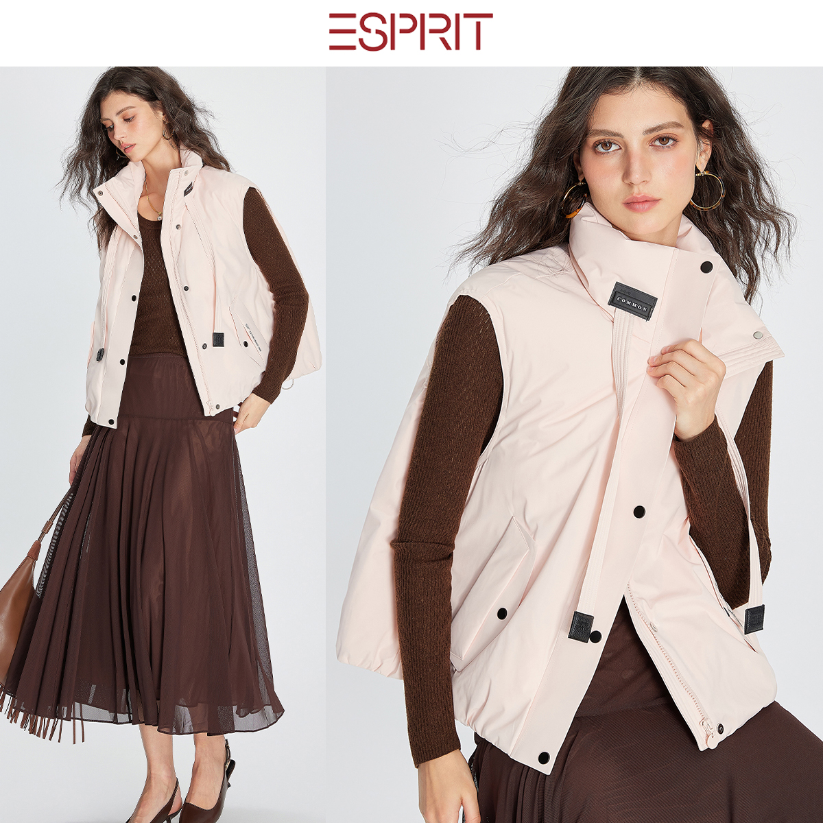 ESPRIT/埃斯普利特立领羽绒马甲