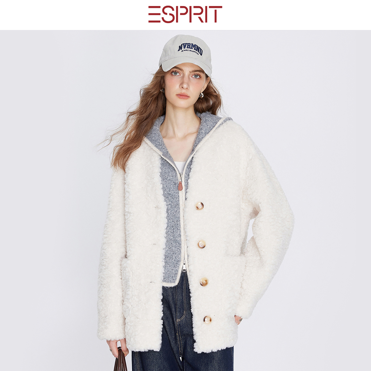 ESPRIT/埃斯普利特羊羔毛外套