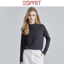 ESPRIT/埃斯普利特极简半高领羊毛衫女秋冬套头针织衫打底衫上衣