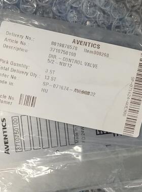 德国安沃驰AVENTICS 控制阀3710750100 原装进口