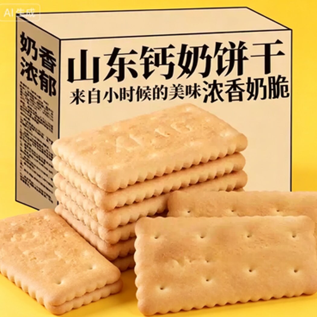 钙奶饼干山东特产儿童早餐代餐解馋小吃办公室休闲零食品整箱批发