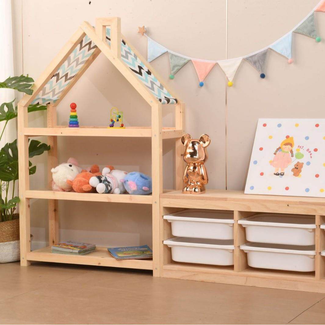 玩具蒙收纳架MIZ宝宝书柜氏儿落童房烟囱置物实木架家用地组合收