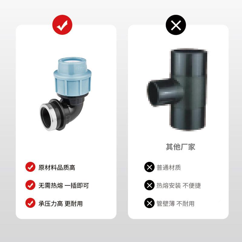 塑弯料水管弯头生产销售节水灌无品牌/接溉PP快外丝头快速内外丝