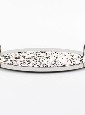 双提UCG手金房属皮托盘环摆件样板间革家居厨餐厅岛台酒店售楼处