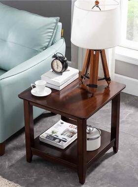 简约子沙迷发边几柜小桌客厅角几实木小茶几美MVX式用方几角家柜