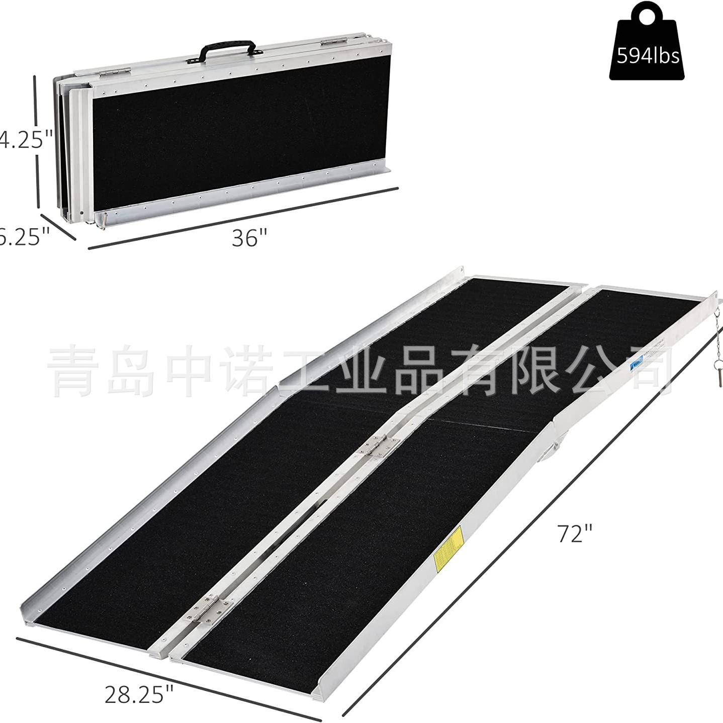 厂家品质跨境 优选轮椅坡道 铝坡道 铝合金轮椅梯 防滑无障碍斜坡
