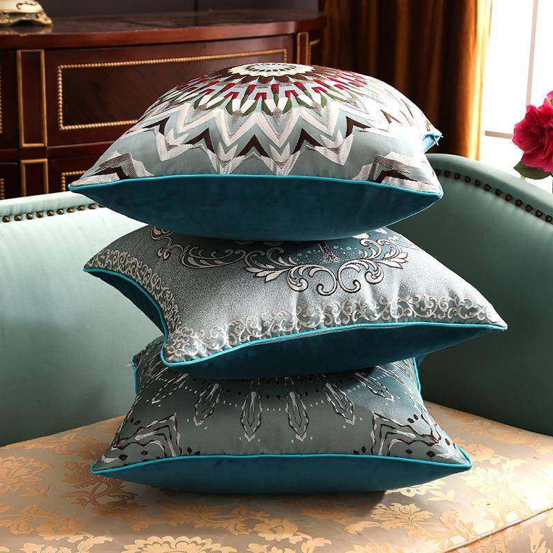 中式靠枕靠背垫套欧式沙发腰床头枕靠ltao1005枕提花客厅绣中国风