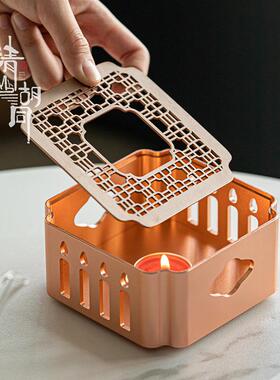 玻璃壶家用茶具温茶炉合金OBY加热炉蜡烛煮茶炉餐厅茶花提茶壶暖