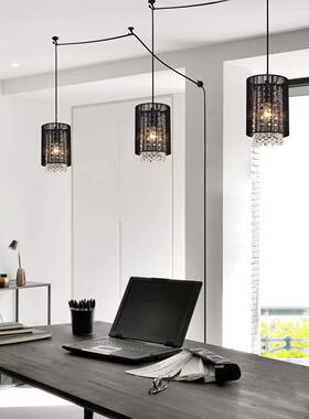 后现代BK3082高布罩水灯晶吊轻奢美式餐厅服装店灯11档0V纱罩