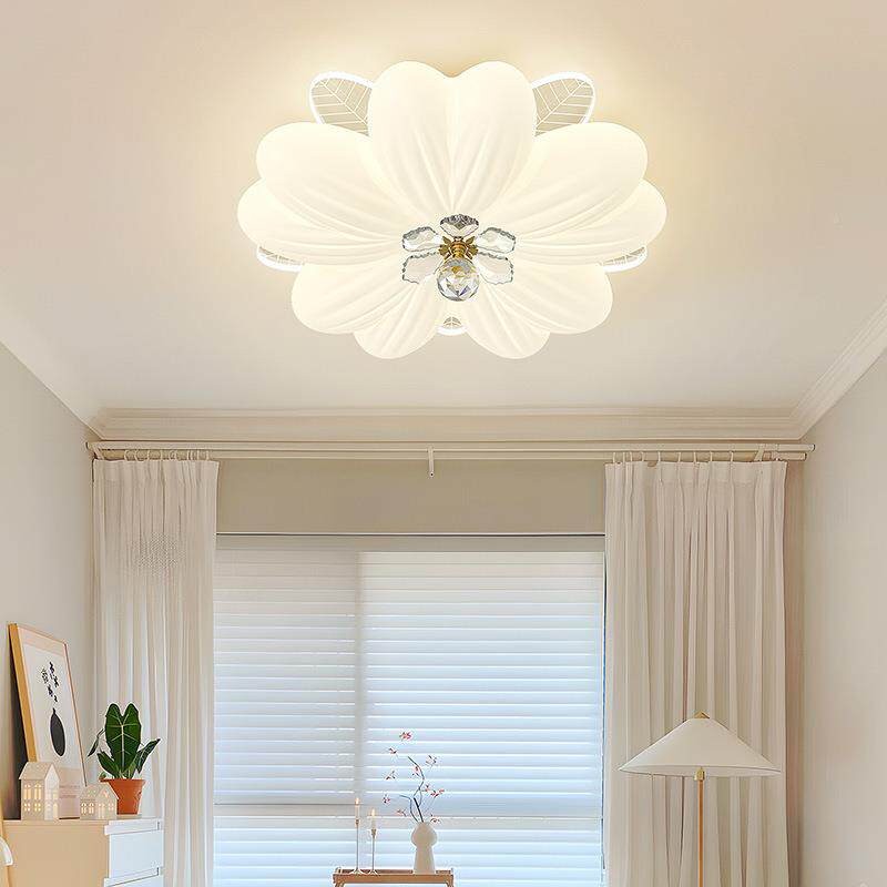 主卧室灯奶风2025年新馨款创意房间灯花油OOO朵温漫浪吸顶灯简约