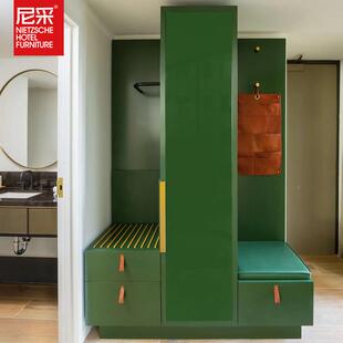 格林东方店酒具家全套宾标馆间家具专用大床衣755柜民宿床头柜