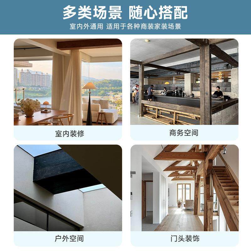 爆款pu梁假U木吊顶圆柱装饰木梁CORP老榆修木造型装仿真木板工厂