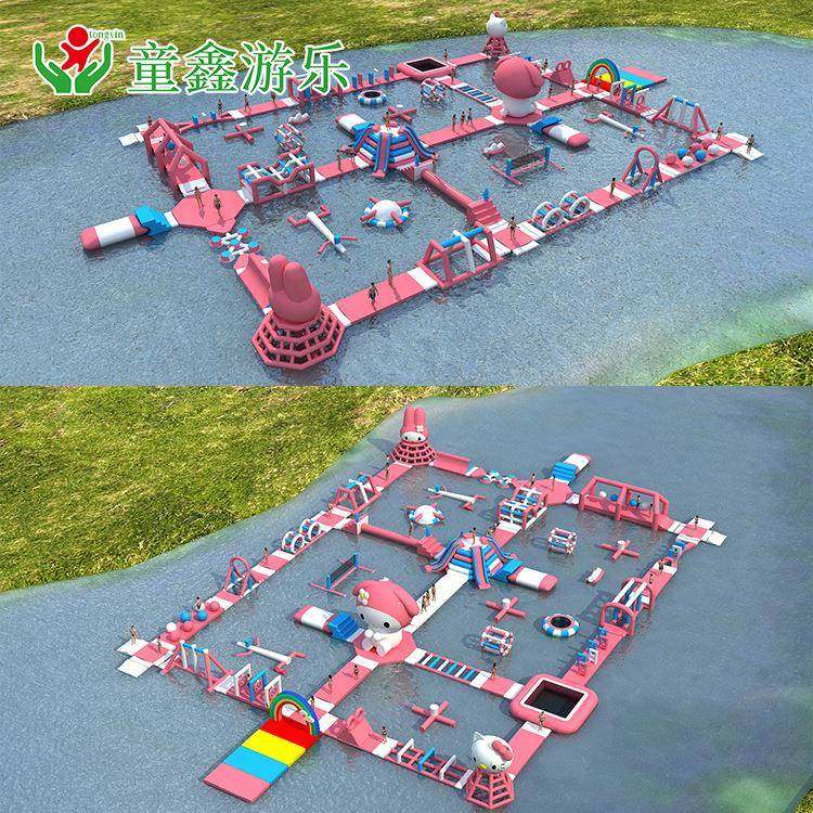 型充气湖水大上闯关充气城堡道具大儿童玩具气模户XQG外型面水上