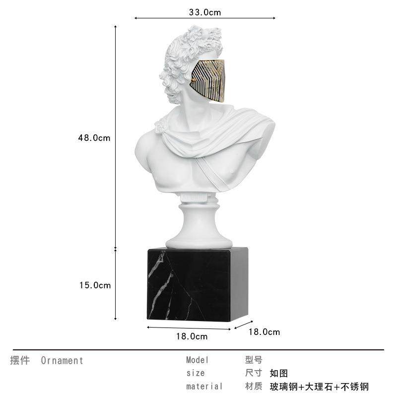 玄关摆件柜现像代简约样板房客WPA厅电视蒙面维纳斯人艺术工艺雕