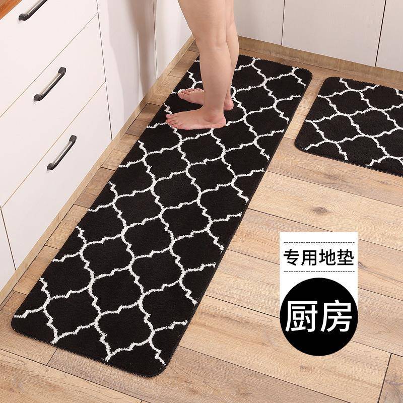 滑几几何冠花植绒地垫入户门CJV垫茶卧室地毯浴室吸水防垫