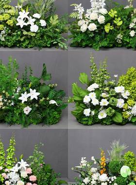 婚庆花排森系地花F978JT7J排绿花色婚礼背景布置花路引花成假品花