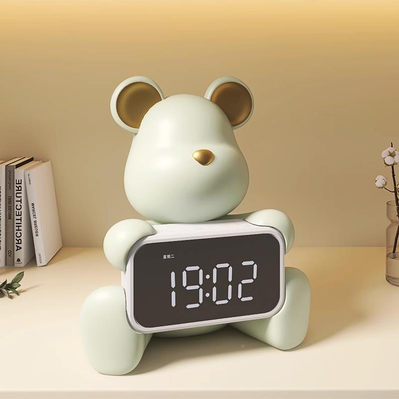 可0爱闹钟时间钟表22新款lde404大屏显5示器学生用桌面摆件电子时