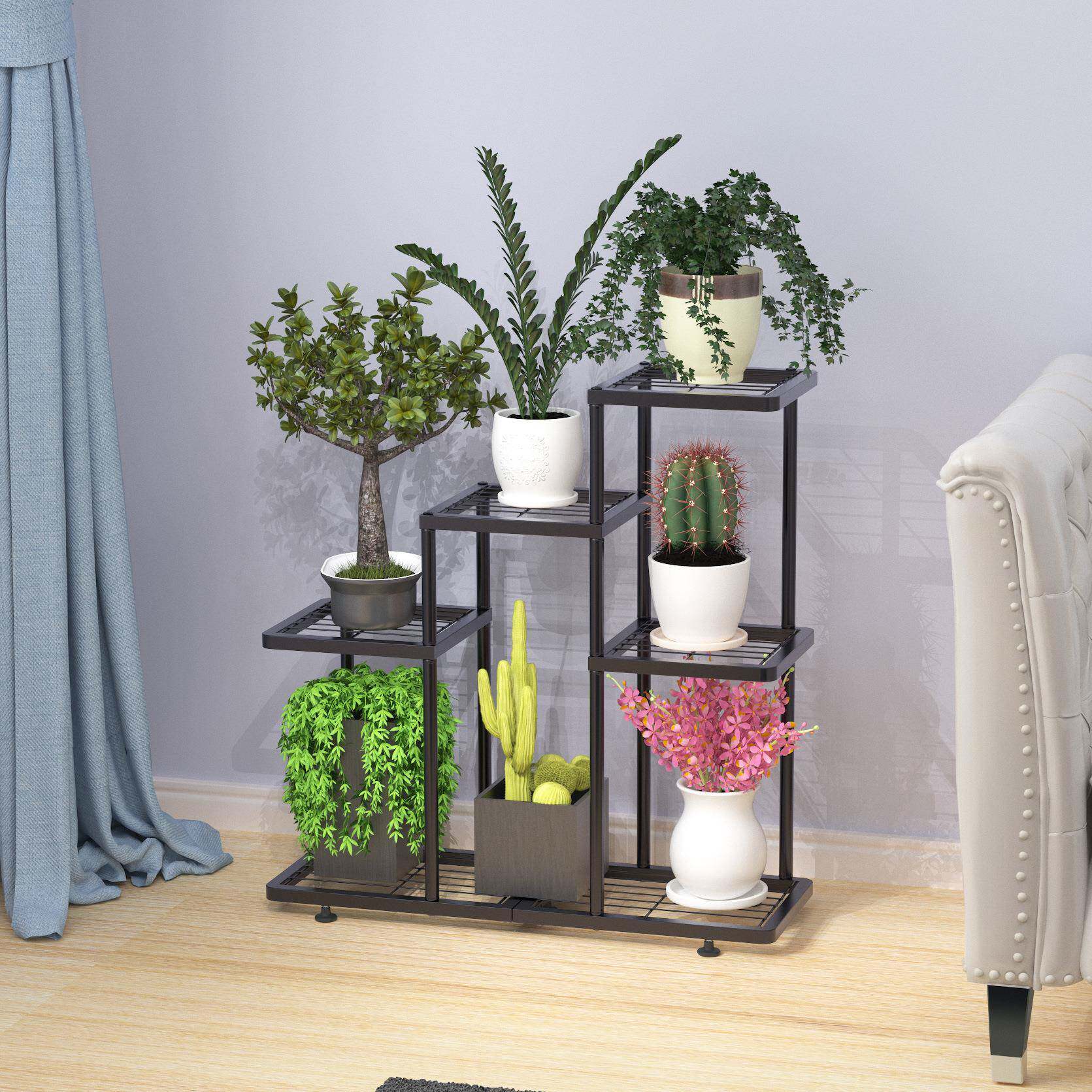 置花架无品牌/子客厅阳台多肉植物列架多层盆景陈架铁艺落地盆花