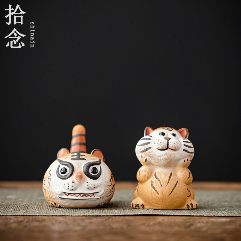 紫砂小萌虎迎财小老虎茶宠神兽瑞兽摆件精品可养手工可爱生肖茶玩