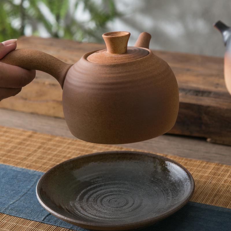 祥润堂瓷陶烧水壶煮MSF茶壶提梁壶炭火可火直烧陶壶壶粗陶煮明茶