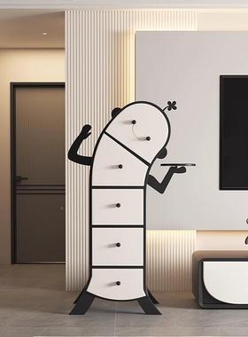 可爱叉腰AUF器旁人斗柜纯实机客厅五斗柜电视木柜边置物柜靠墙边