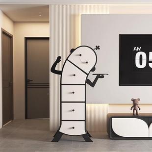 可爱叉腰AUF器旁人斗柜纯实机客厅五斗柜电视木柜边置物柜靠墙边