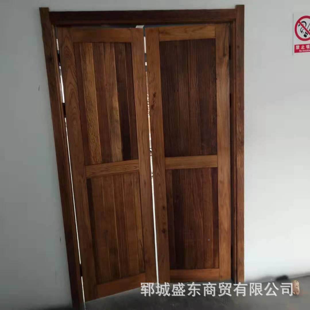 自然纹木理户老榆大门048家用进双双开大门复古风客厅开门隔音套