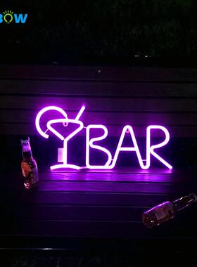 霓虹牌灯led港式酒吧餐招牌清吧标识厅牌自定义YVE发光字灯厂家
