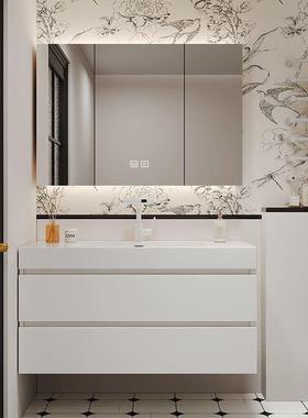 b室ky厕法式黑色卫间洗漱台生陶瓷浴柜洗手间洗脸77池所镜柜一体