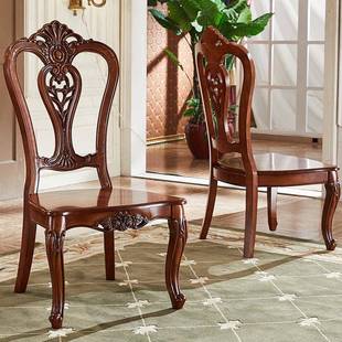 现货欧实木椅子美式 子快好46517打理餐凉厅椅子 实木椅子厦椅天式