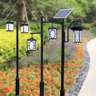 太阳能庭院灯户外防水3米双单头仿古路灯led小区公园复古景观灯笼