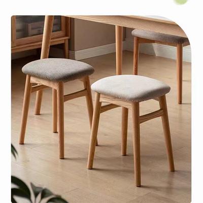 小户型实木凳子橡木软包凳简约可拆洗梳妆凳化妆凳家用餐凳方凳
