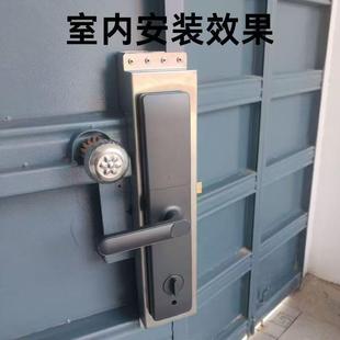 农村铁大门改装指纹锁不锈钢锁体盒配件不锈钢老式大铁门不分左右