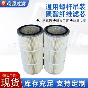 工业除尘通用螺杆吊装聚酯纤维滤芯喷砂机抛丸机覆膜阻燃滤筒滤材