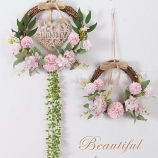 装饰花墙壁客厅卧室布置墙面创意藤编门上花环挂件墙上遮丑装饰品