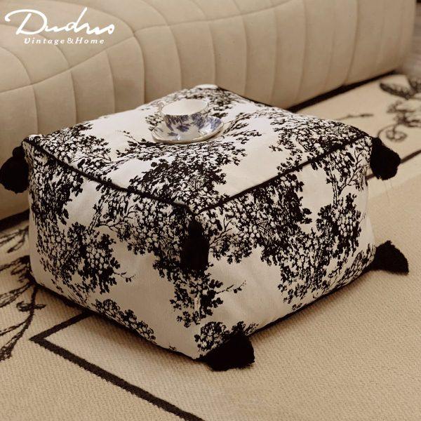 法式中古风客厅懒人沙发中式可拆洗蒲团多用创意脚墩榻榻米坐墩,居家布艺,蒲团,淘宝优惠券,粉丝福利购,淘宝优惠卷