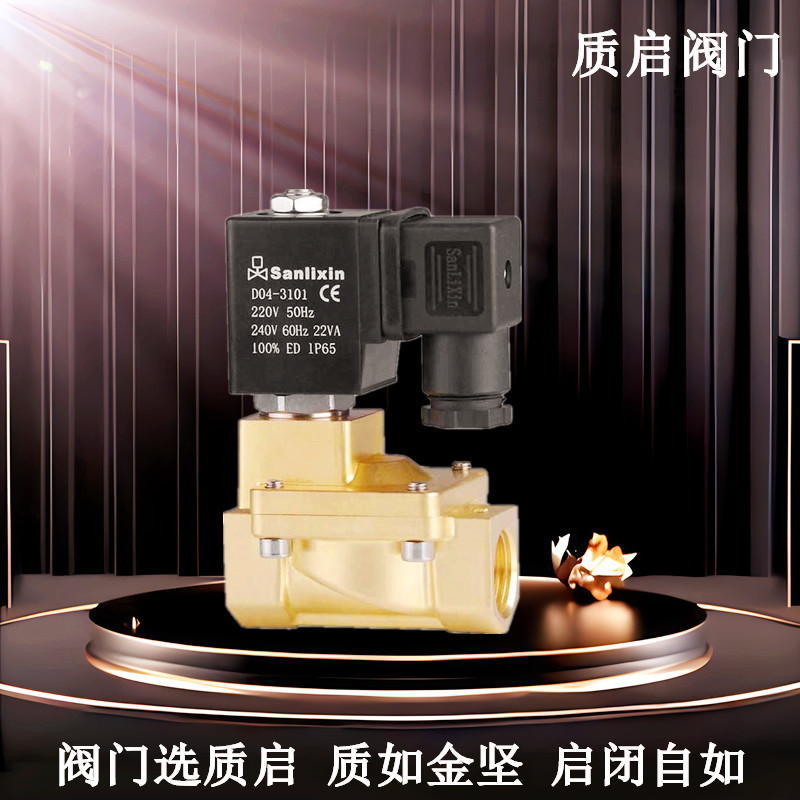 余姚三力信电磁阀SLP-15/20/25/35/40/50 二位二通先导式铜电磁阀