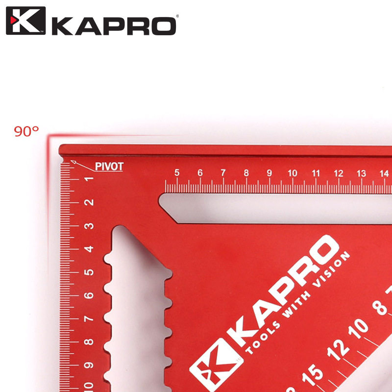 KAPRO三角尺446木工高精度加厚直角尺铝合金多功能角度尺90度30cm