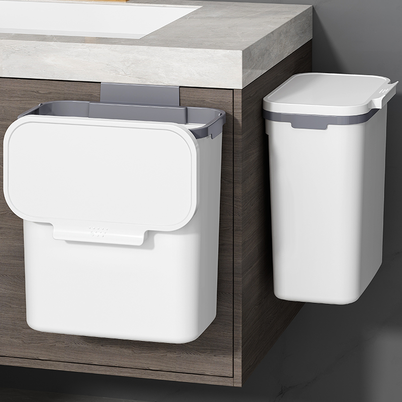 19EK卫生间壁挂垃圾桶带盖厕所家用厨房壁挂式夹缝客厅纸篓窄大收
