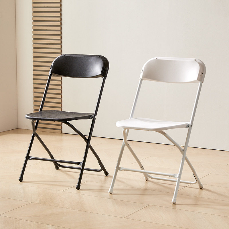 简约白色折叠椅可摞椅会场椅户外塑料椅活动展会椅子会议椅场馆椅