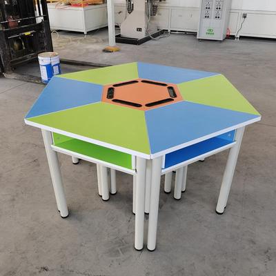 学生培训桌辅导美术班组合拼接绘画抗倍特三角桌阅览钢架梯形桌