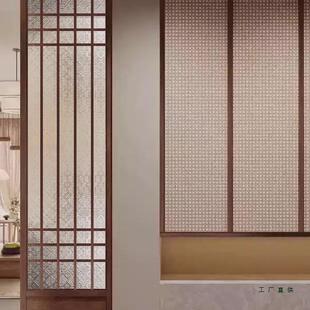 宋氏美学新中式实木玻璃屏风隔断客厅入户正对门玄关茶室座屏