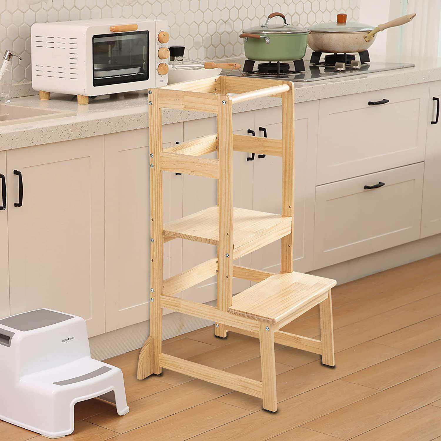 木质儿童洗漱台凳子家用宝宝洗手台阶凳子实木幼儿学习爬高扶梯凳
