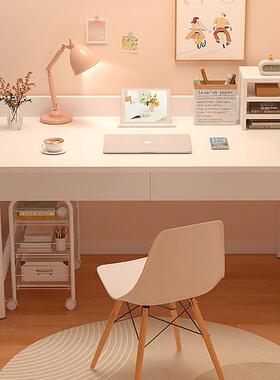 L龖电脑桌台式家用书桌学生写字桌简易出租屋白色桌子女生卧室化