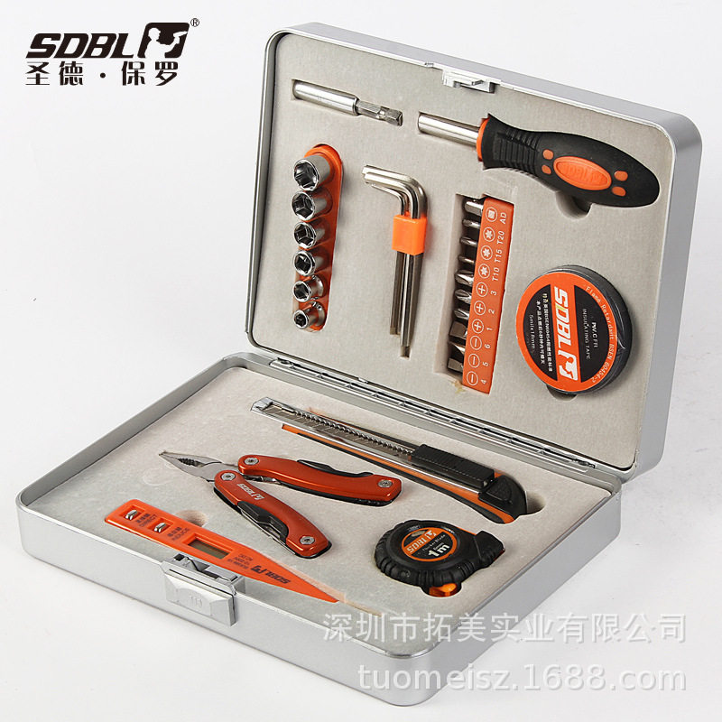 圣德保罗33件套迷你型工具组合SD-026便携家用五金工具盒
