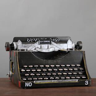 仿真复古打字机模型铁艺7080年代老式物件书店装饰品摆件摄影道具