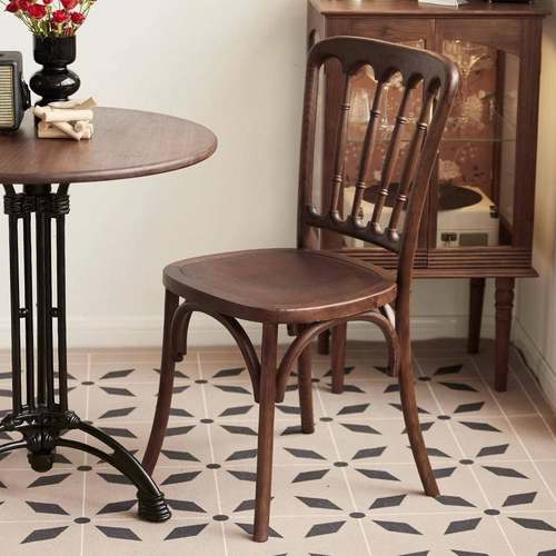 北欧美式复古椅子靠背椅实木椅子饭店餐饮餐椅家用餐厅竹节椅工厂
