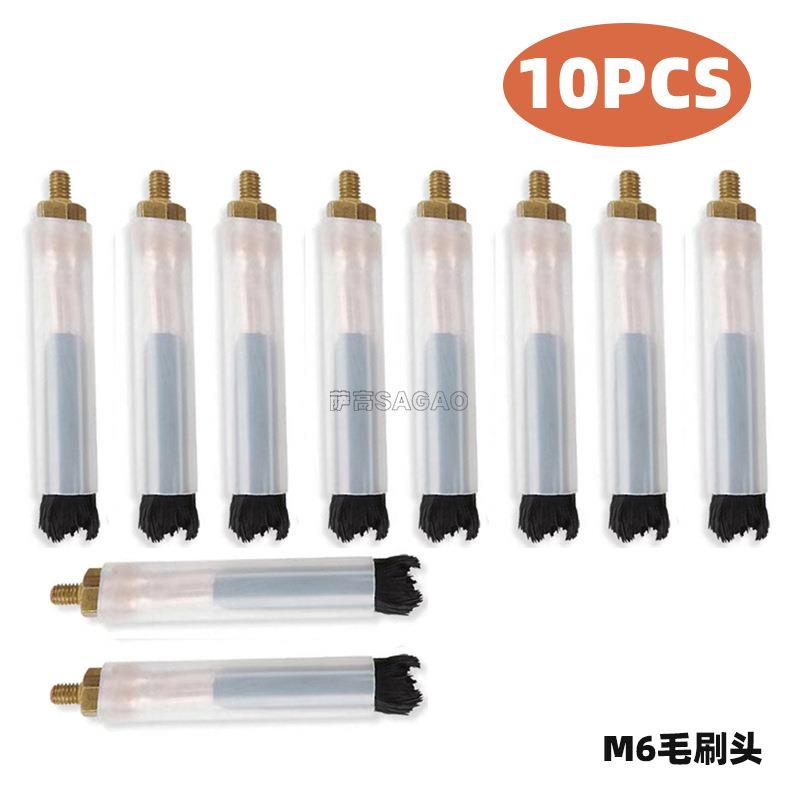 新品焊道处理机毛刷头M6/8/10毛刷枪不锈钢焊斑清洗刷头10PCS